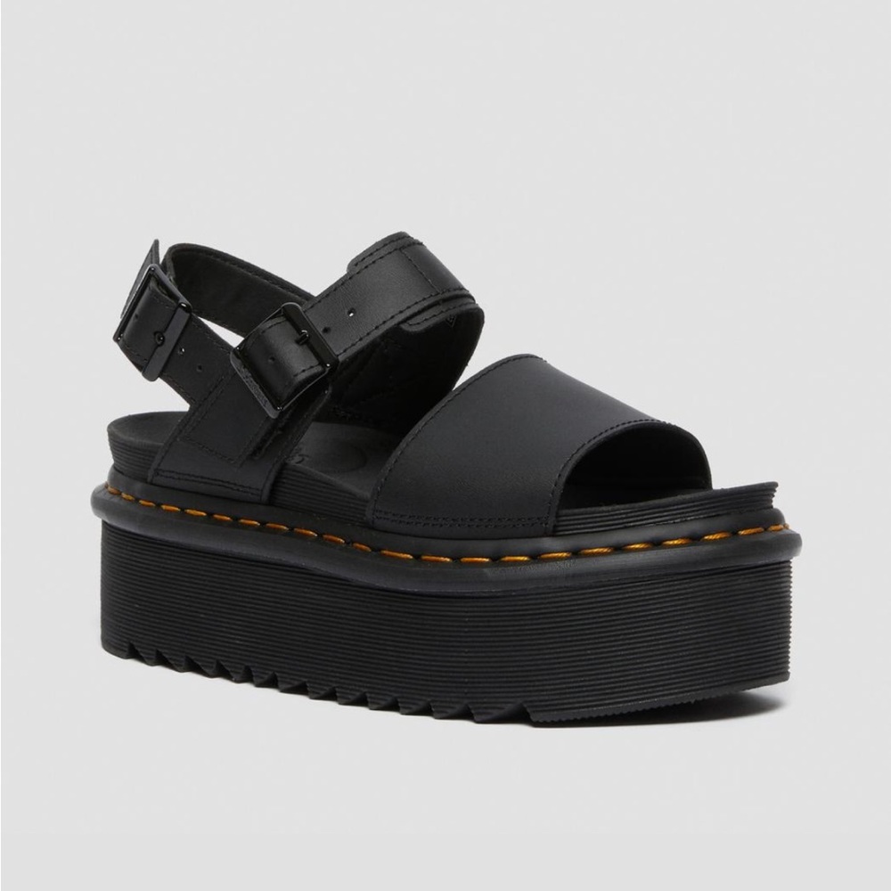 Size 6 Voss Women's Leather Strap Platform Sandal (FITS 6.5 & 7)
